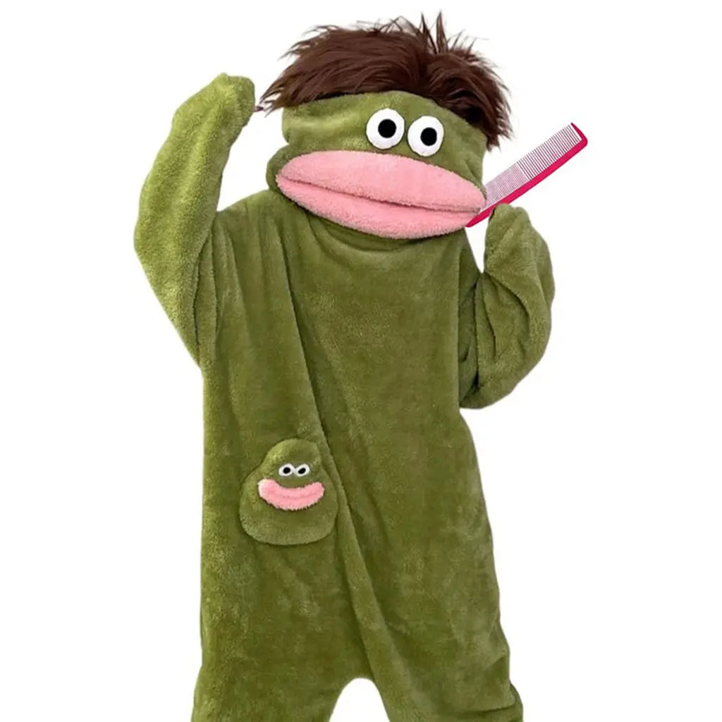 Msrlassn Cute Monster Pajamas Wearable Blanket Hoodie for Women Men, Oversize Soft Warm Cozy Pullover Home Loungewear Funny Pajamas Onesie, Father's Day Gift Perfect for Home Party Costume Halloween, One Size for Women Men