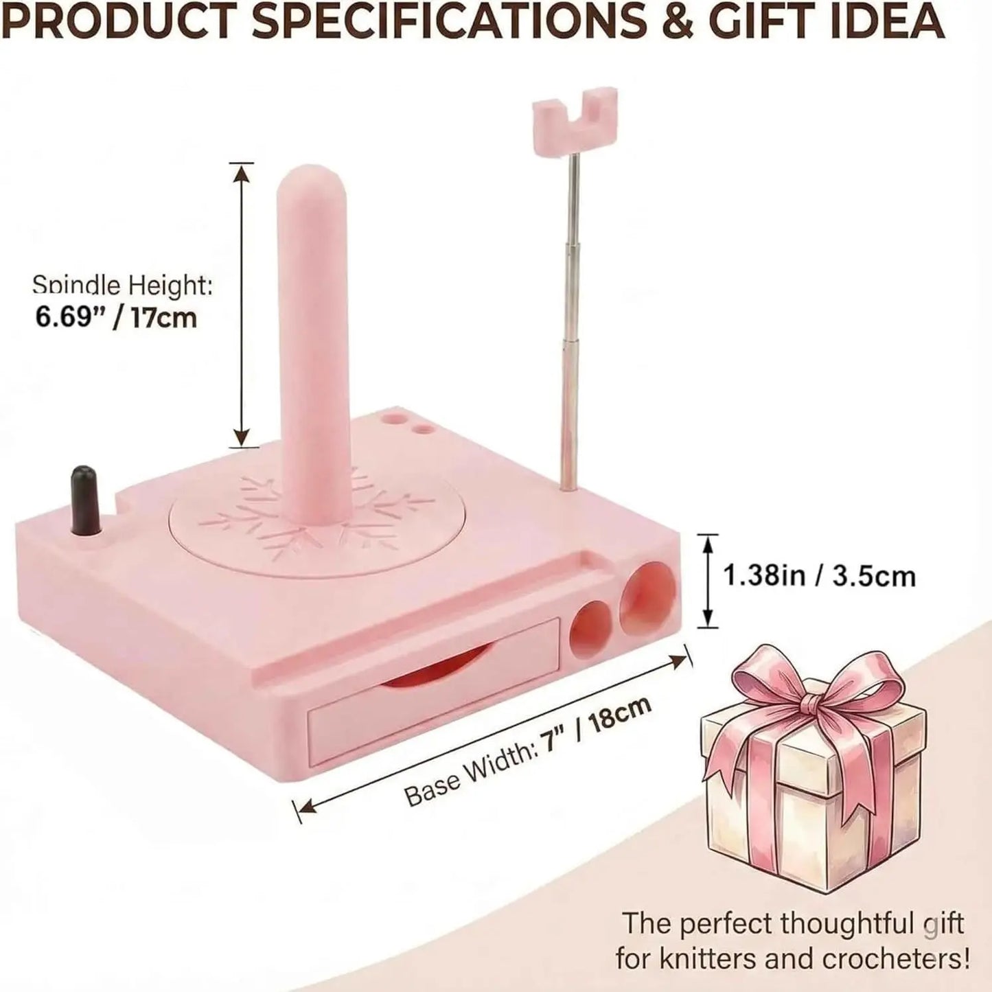 Crochet Yarn Spinner & Phone Stand – Multifunctional Yarn Holder Organizer