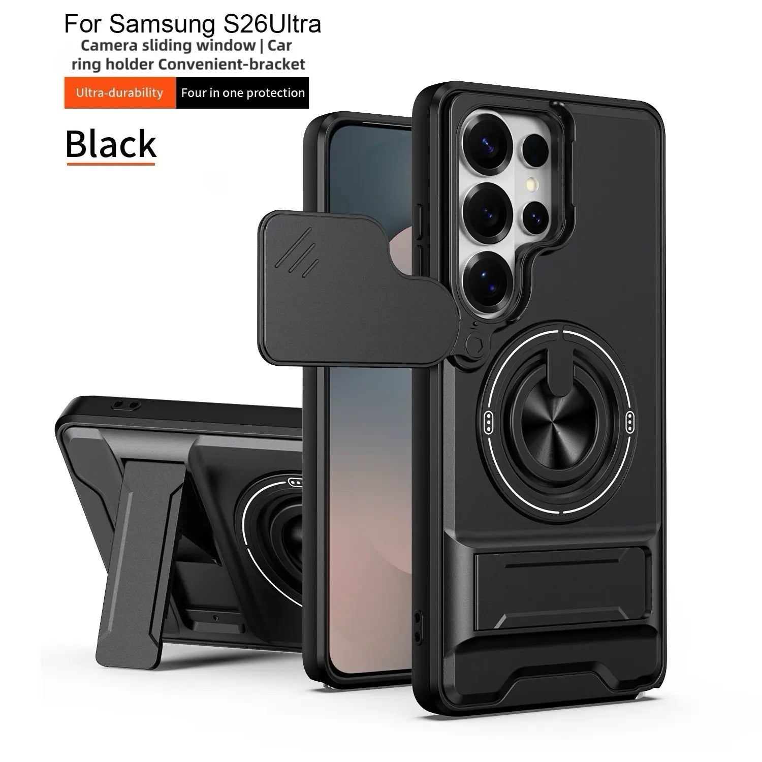Funda con anillo giratorio de grado militar para Samsung Galaxy S25/24/23/22/21 Ultra