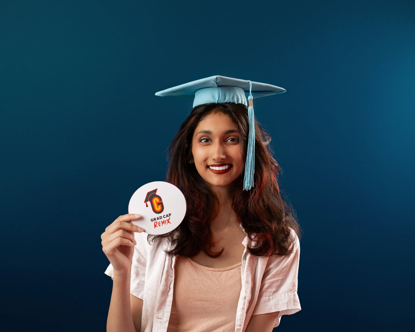 Grad Cap Remix - Clear and Black Headband Included
