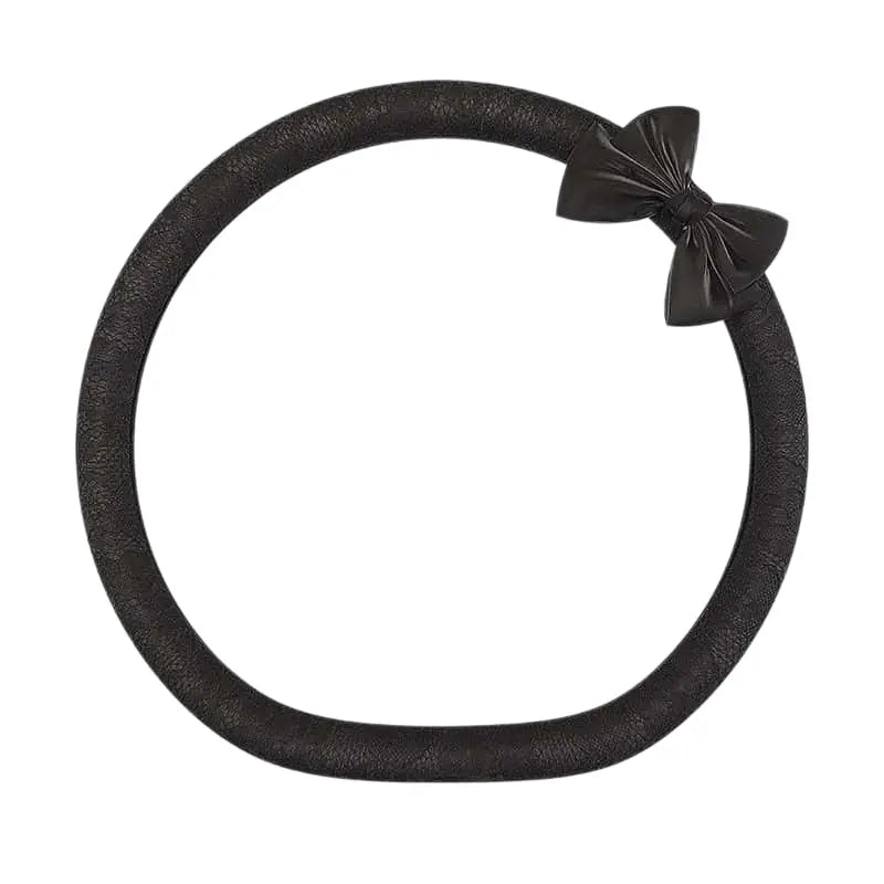 Lace Steering Wheel Cover 15 Inch Diameter Elegant Black with Large Cute Bow-knot Design Aesthetic Car Interior Decoration Non-Slip Universal Fit  for Women men