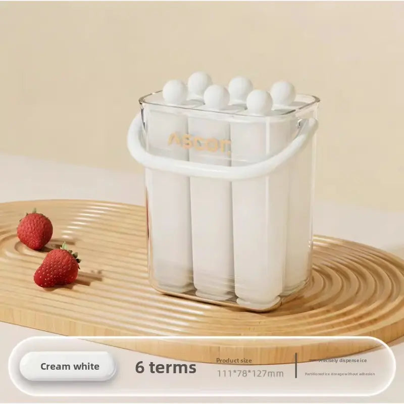 Rectangular ice mold with lid, homemade ice maker, food-grade silicone, easy to demold ice pops, household ice stick box