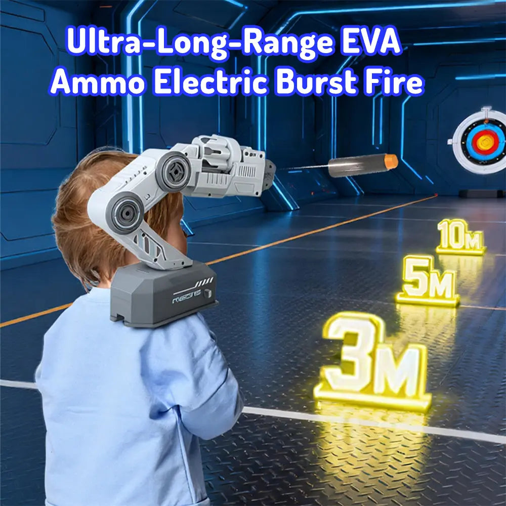Smart Tracking Mechanical Arm Foam Blaster, Wearable Shoulder Mount, Dual Control