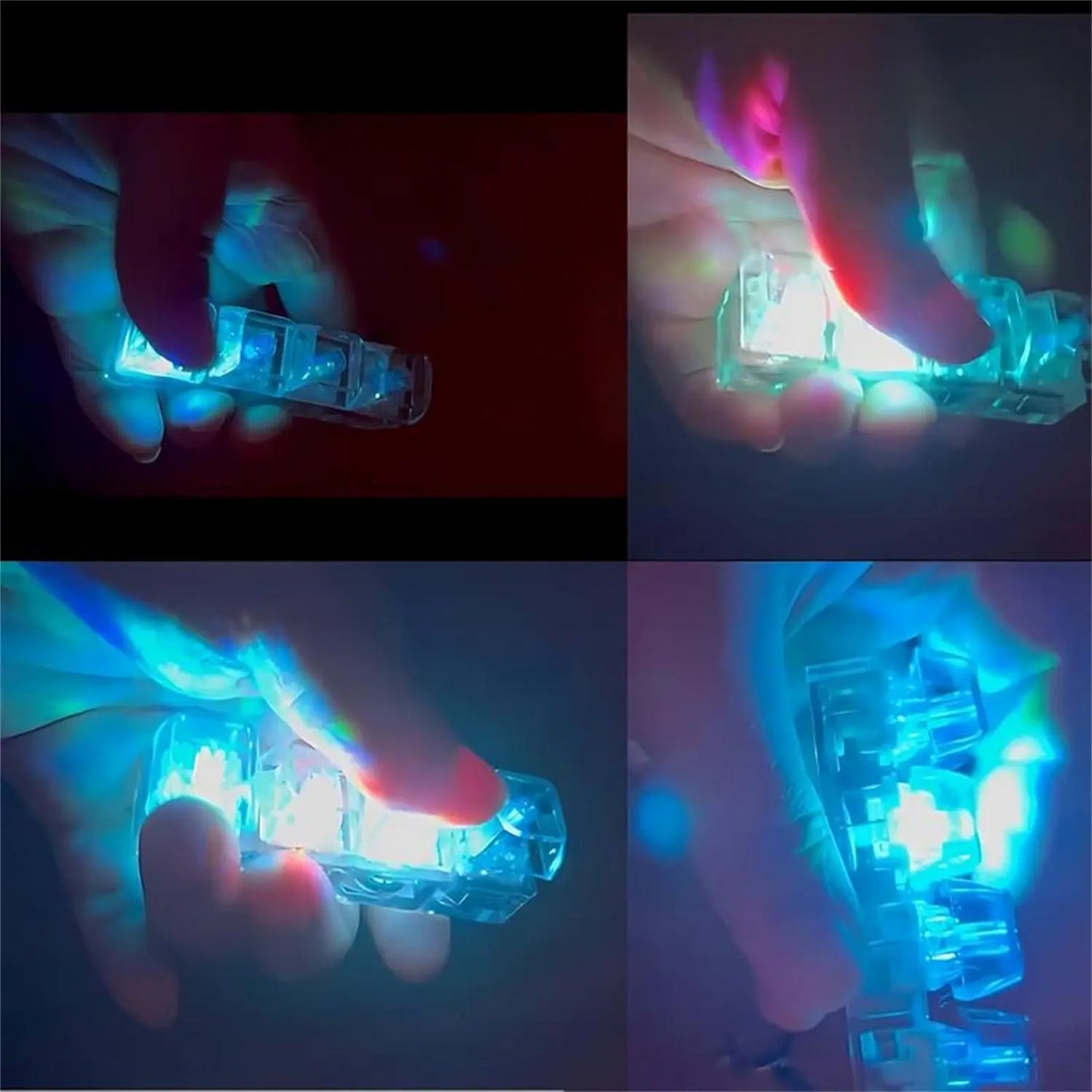 4-Key LED Mechanical Keyboard Clicker Keychain – RGB Light-Up Fidget Toy