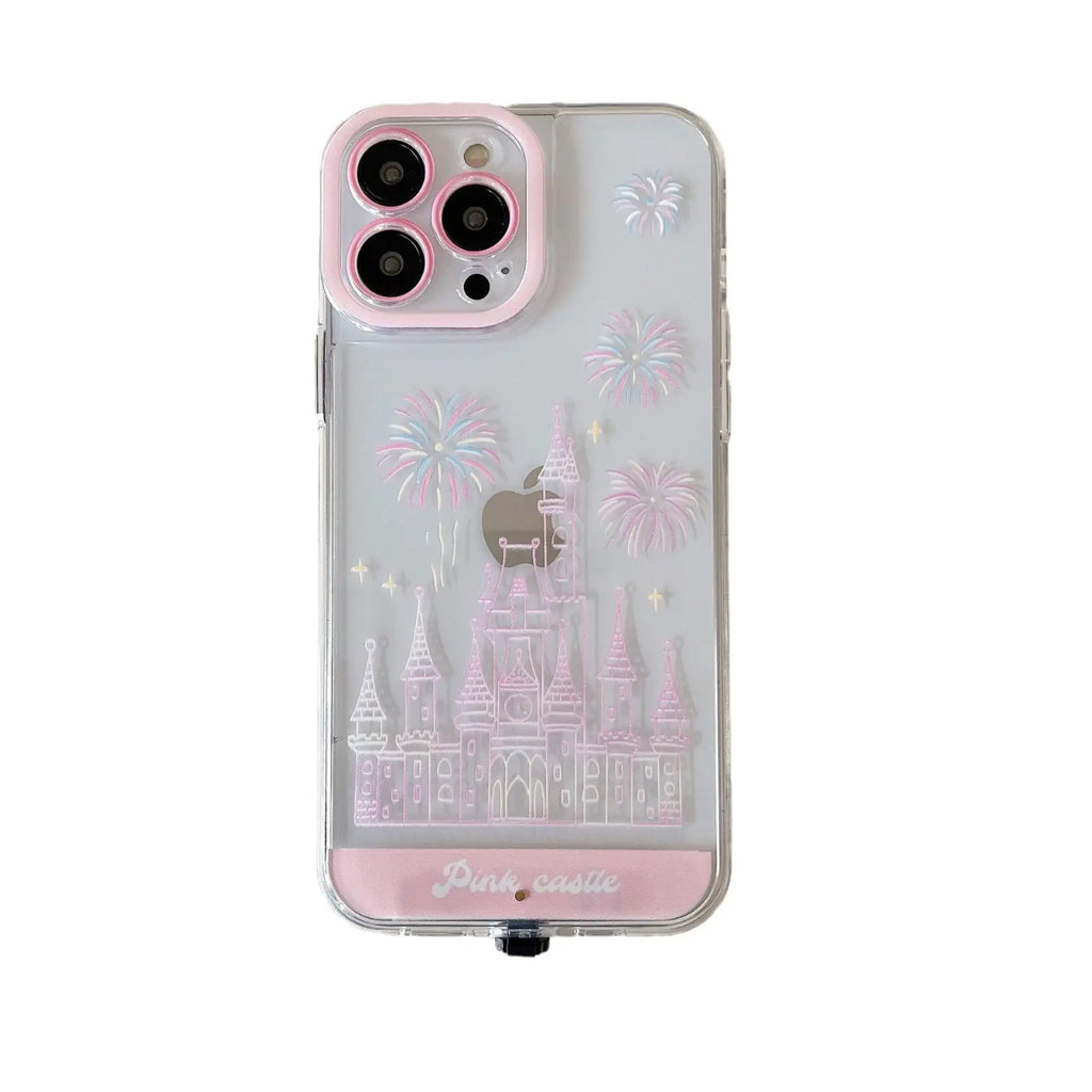 LED Fantasy Castle Fireworks Acrylic Phone Case – Aesthetic Shockproof Cover for iPhone 17 Pro Max