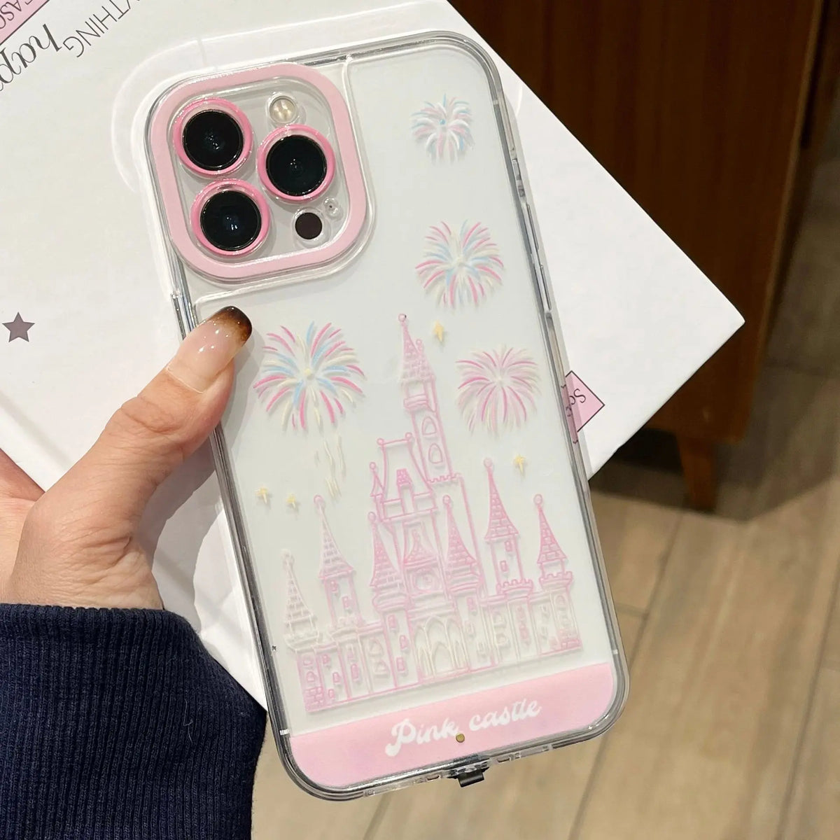 LED Fantasy Castle Fireworks Acrylic Phone Case – Aesthetic Shockproof Cover for iPhone 17 Pro Max