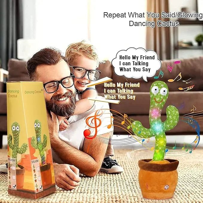 EMOIN Talking Cactus Toy, Interactive Toys Dancing Cactus Toy Mimicking Repeating What You Say, Toddler Infant Baby Toys Gifts for 6 7 8 9 10 Month Old Baby LED Musical Toy