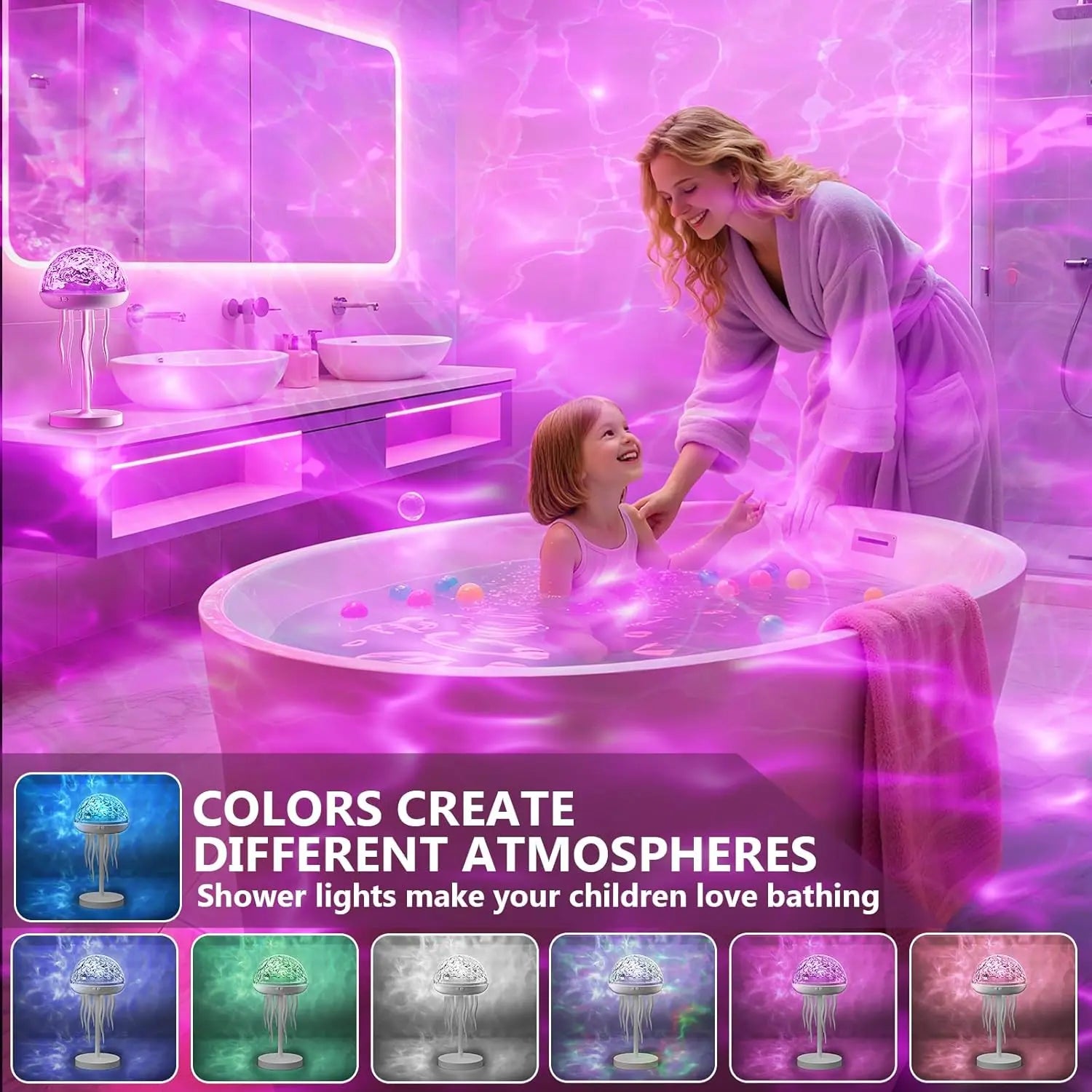 7 color ocean wave projection light effects