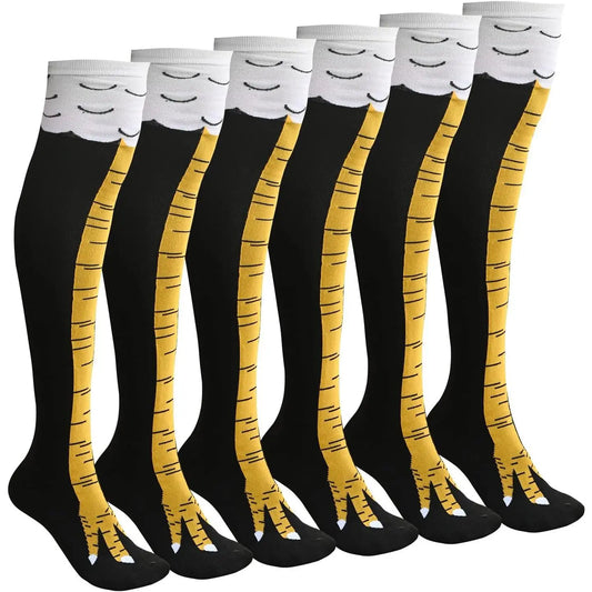 Novelty Funny Chicken Leg Knee High Socks