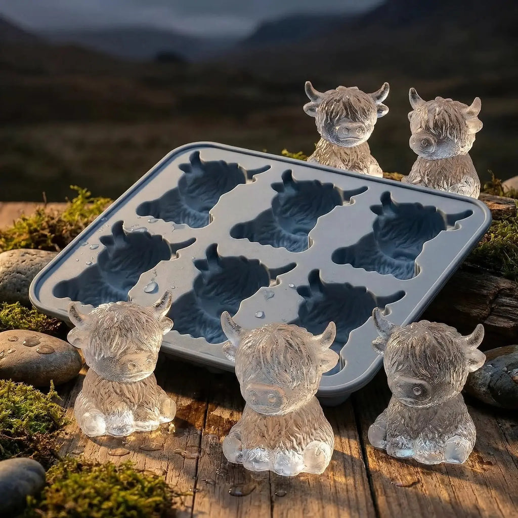 Moule à glaçons Mini Vache Highland, Glaçons mignons en 3D pour boissons, fêtes et cadeaux, Parfait pour agrémenter vos boissons