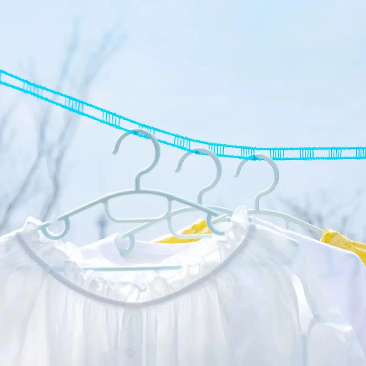 Clothesline,3 Pack Clotheslines for Outside, Adjustable Clothes line,Windproof Clothesline with Hooks, Indoor and Outdoor Laundry and Drying Lines,Ideal Camping & Travel Essentials (5 m/197 in)