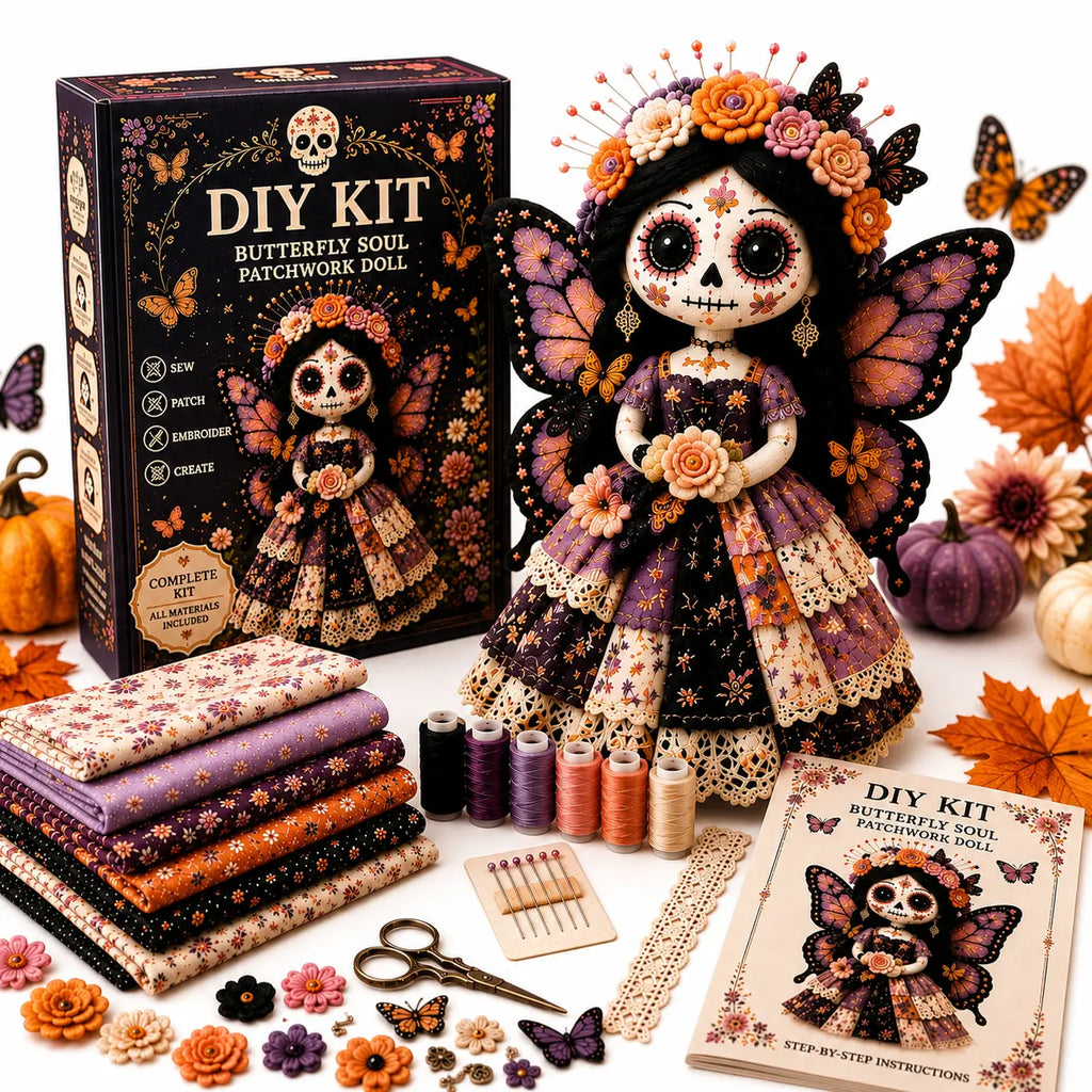 Halloween DIY Sewing Craft Kit – Complete Hand Sewing & Patchwork Art Set for Home Decor