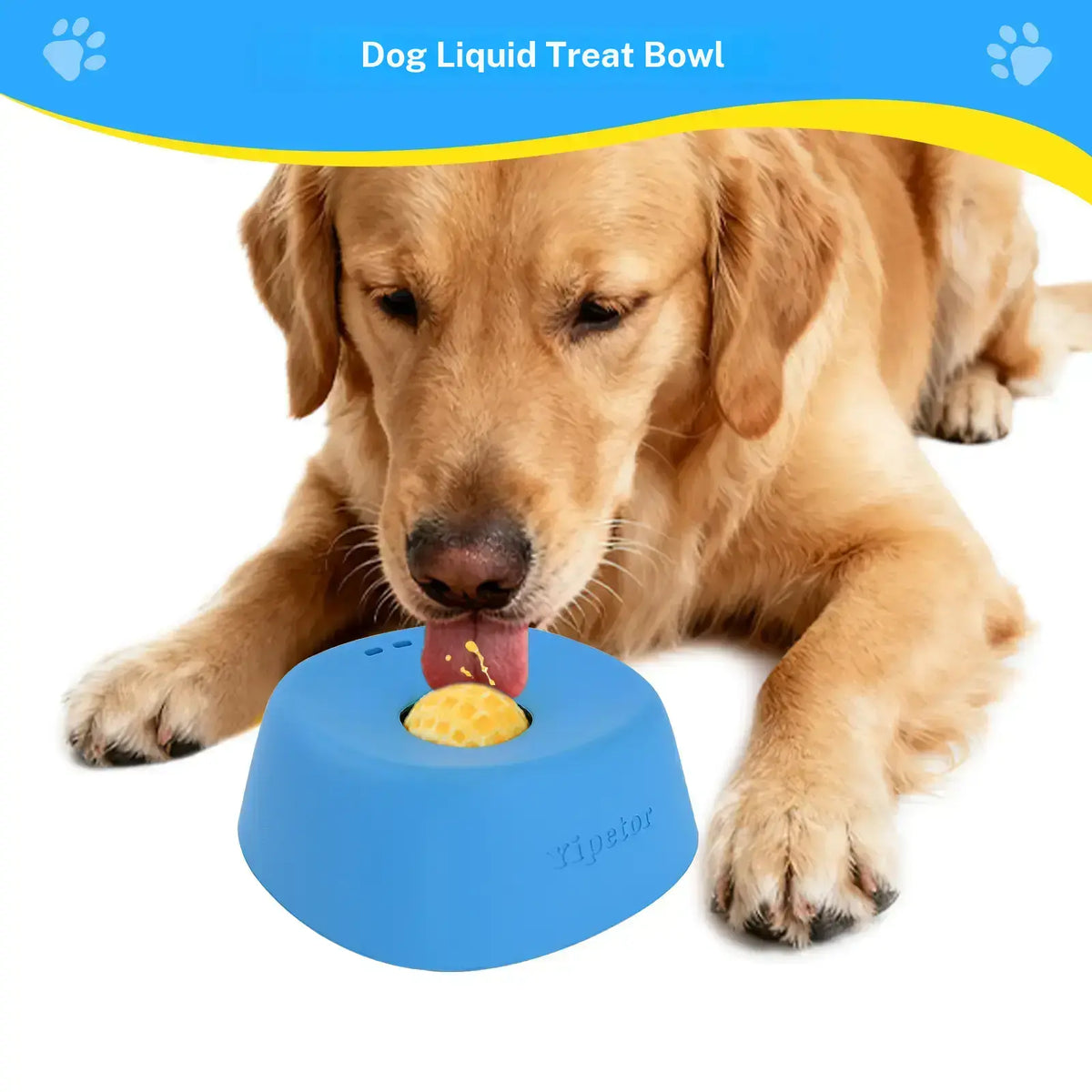 Yipetor Slow Feeder Dog Licking Bowl with Rolling Ball – No-Spill Liquid Treat & Yogurt Feeder