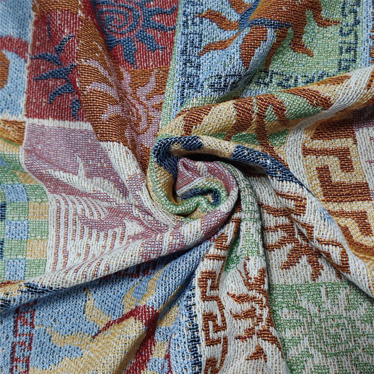 Boho Geometric Tassel Woven Throw Blanket for Bed, Sofa & Wall Décor