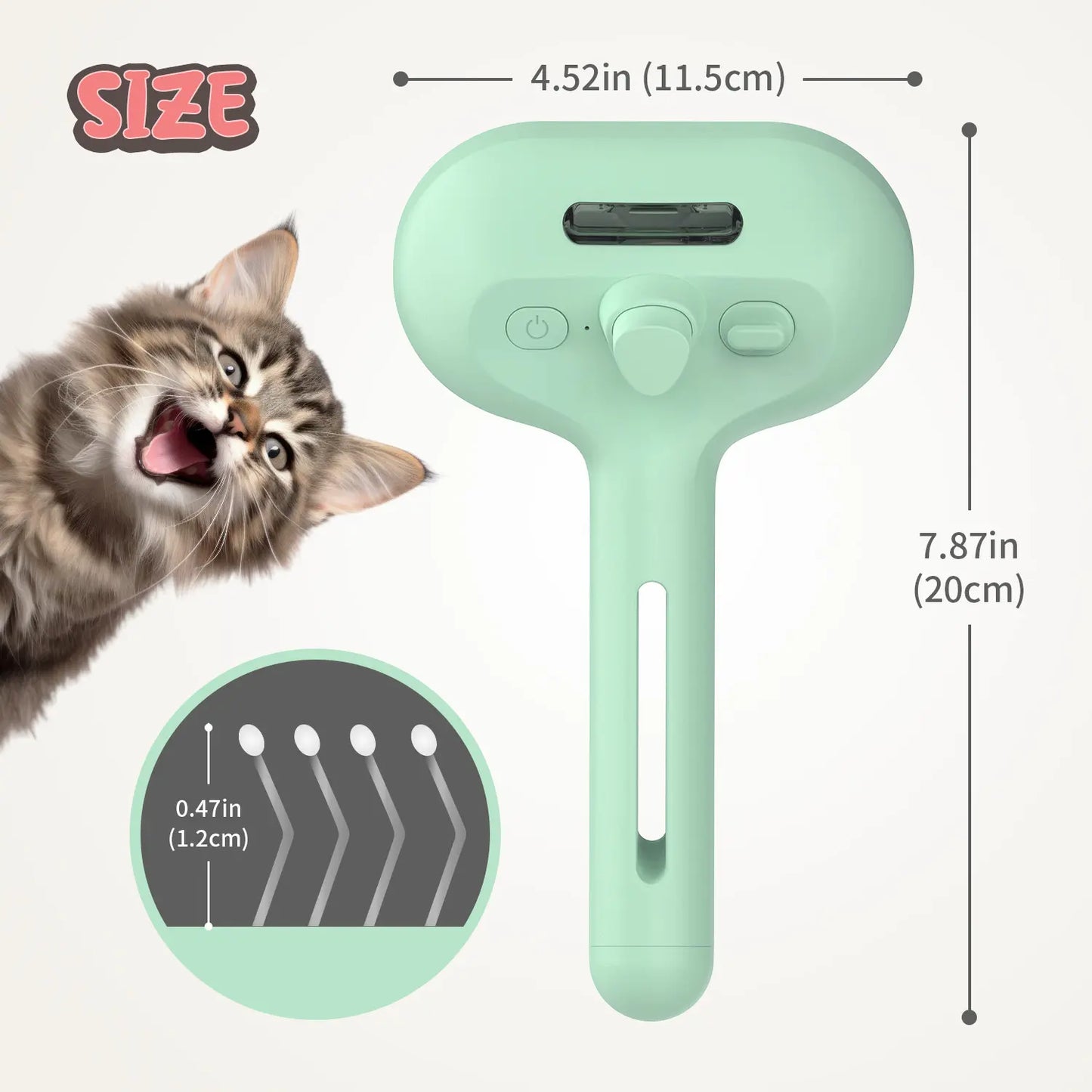 3-in-1 Steam Pet Brush | Self-Cleaning Deshedding & Massage Tool for Cats & Dogs
