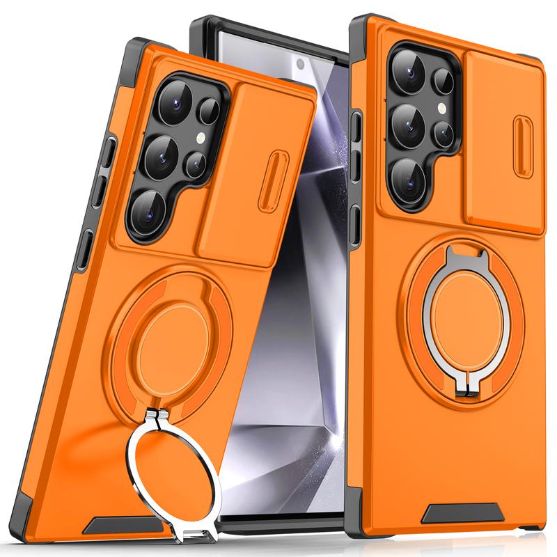 MagSafe Magnetic Ring Slide Camera Lens Shield Shockproof Case for Samsung Galaxy S26 Ultra