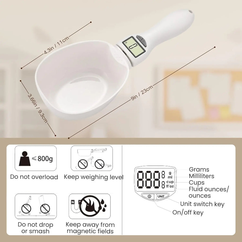 Digital Food Measuring Scoop Scale – Smart Electronic Spoon Scale for Kitchen & Baking