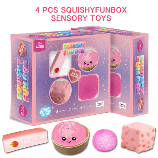 4-Pack Squishy Toys - Assorted Mixed Rebound Silicone Toys