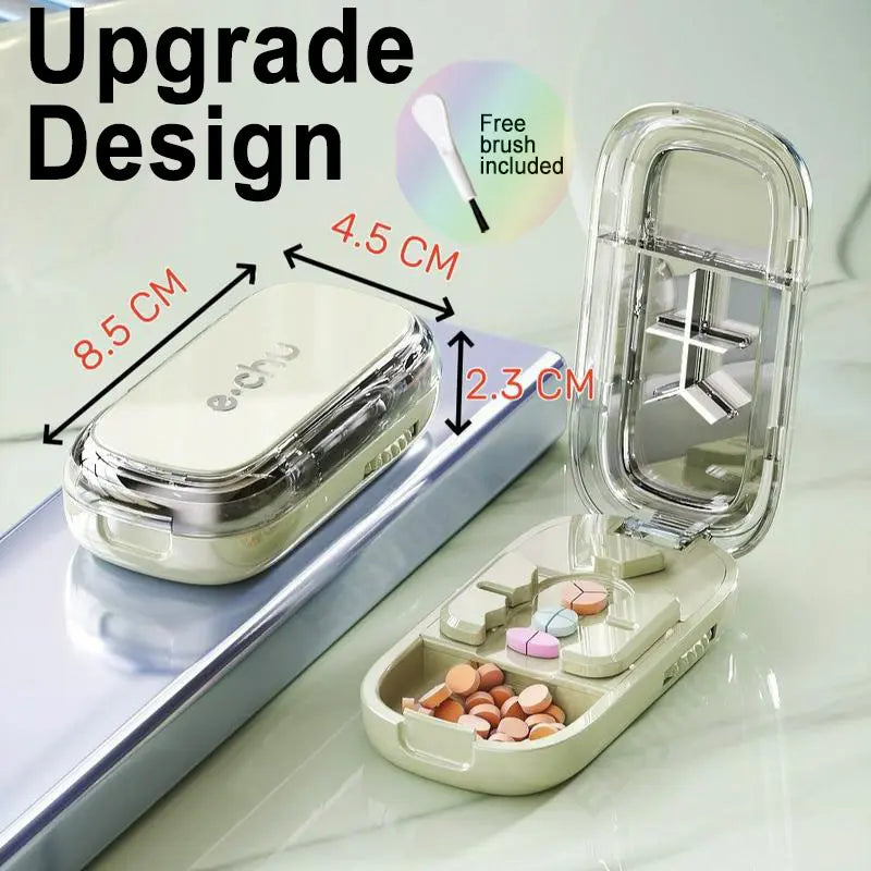 3-in-1 Compact Splitter Pill Dispenser – Portable ABS-PC Healthcare Case for All Tablet Sizes