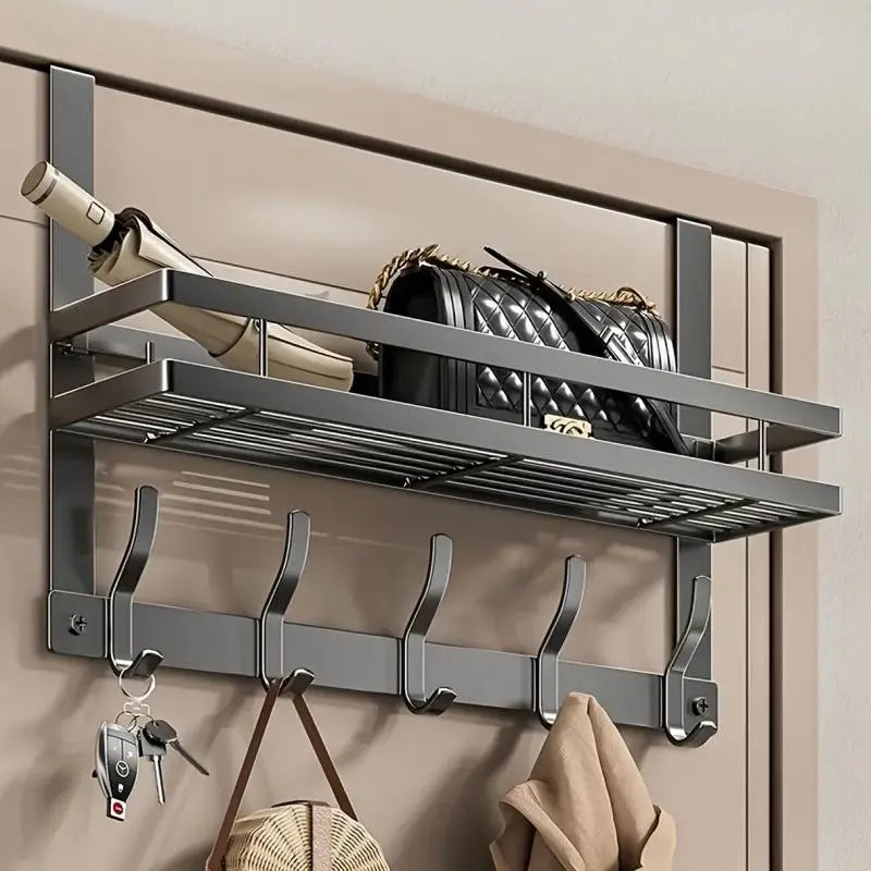 Over-the-Door Hook Hanger, Multifunctional Door Storage Rack Organizer for Bedroom, Bathroom and Kitchen, Home Space Saver, Door Hanging Organizer