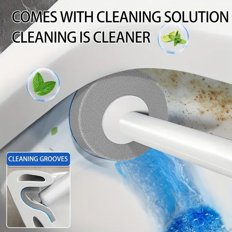 Joybos Wall-Mounted Toilet Brush Set with Disposable Refill Heads – Deep Cleaning Toilet Wand & Storage Holder