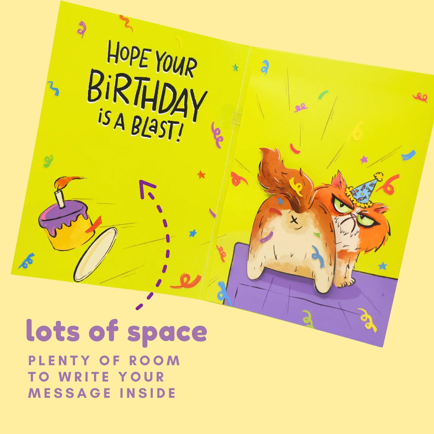 Farting Birthday Card - Farting Dog, Cat & Unicorn - Funny 3D Gag Gift for Men, Women & Kids - Shakes & Farts with Sound, Up to 2,000 Plays - Novelty Greeting Card with Envelope - Birthday Card