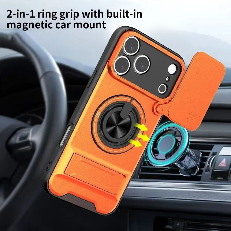 Mecha Push Window Magnetic Case for iPhone & Samsung S26 – Military Grade Shockproof Cover