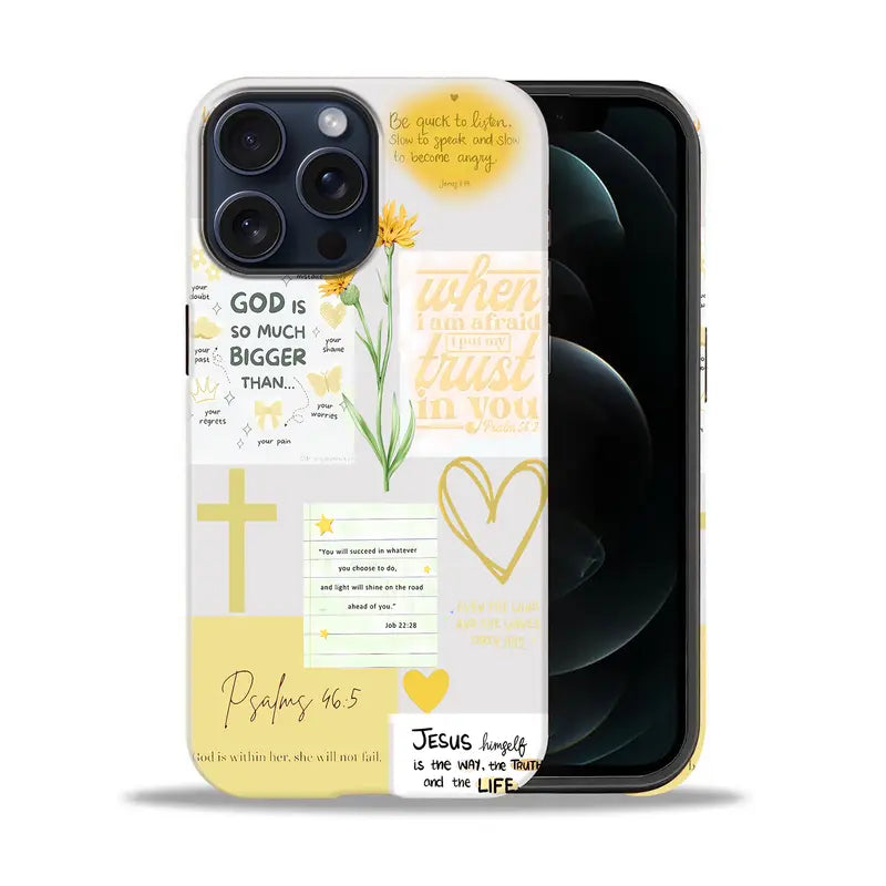 Bible Quotes Cute Flower Shockproof Drop-Proof Case for iPhone 18 Pro Max & Samsung Galaxy S26 Ultra