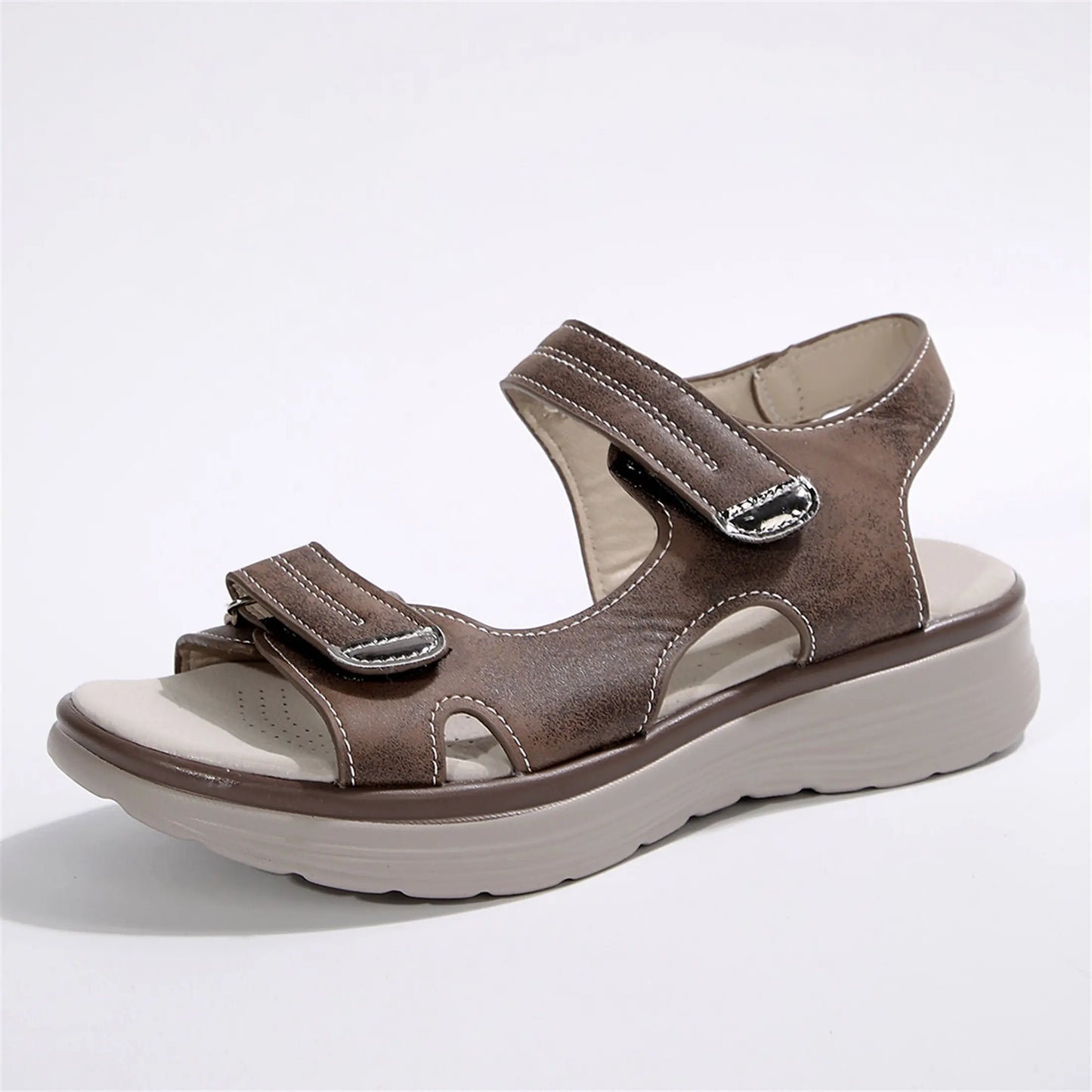 Womens Sporty Style Flat Sandals Open Toe Walking Comfy Casual Low Wedge Summer Shoes Springfresh