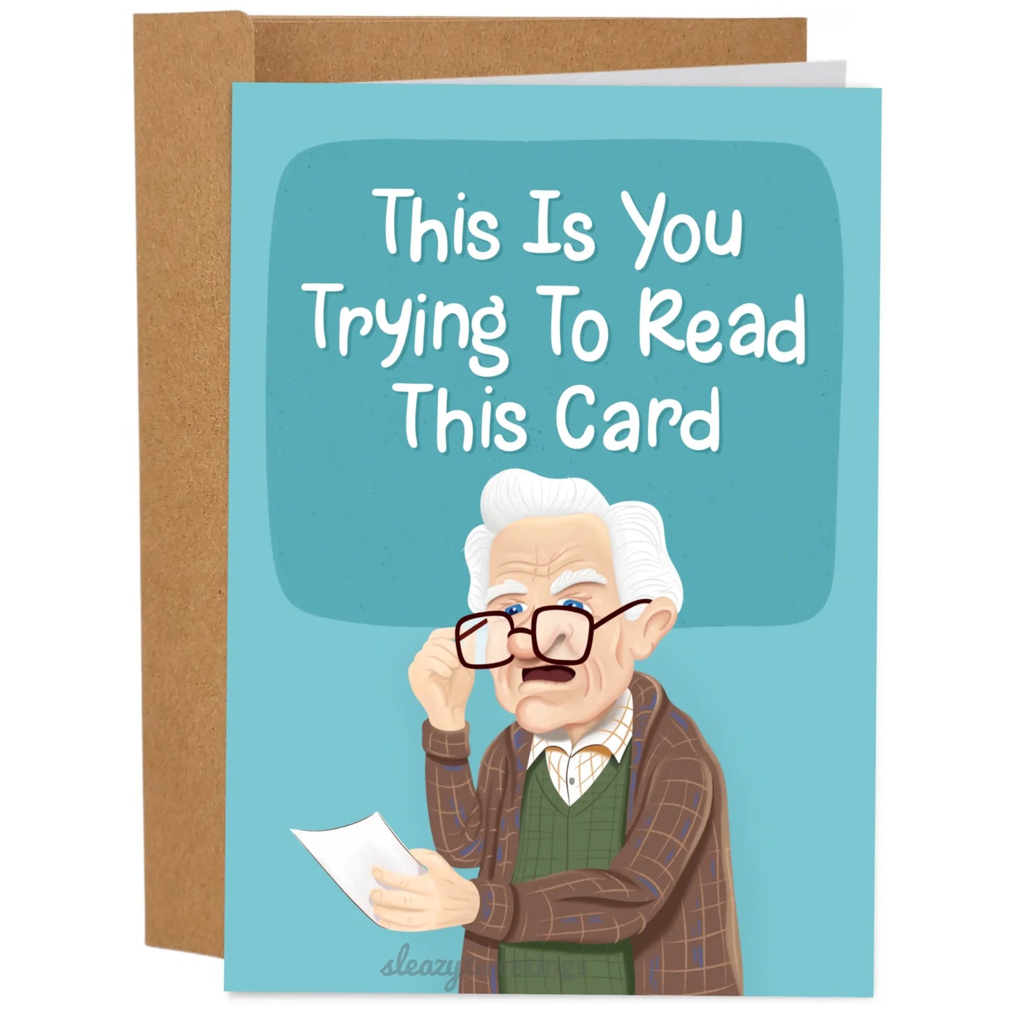 Funny Artist Hand-Drawn Father's Day Card - 5x7 Inch Greeting Card with Kraft Envelope