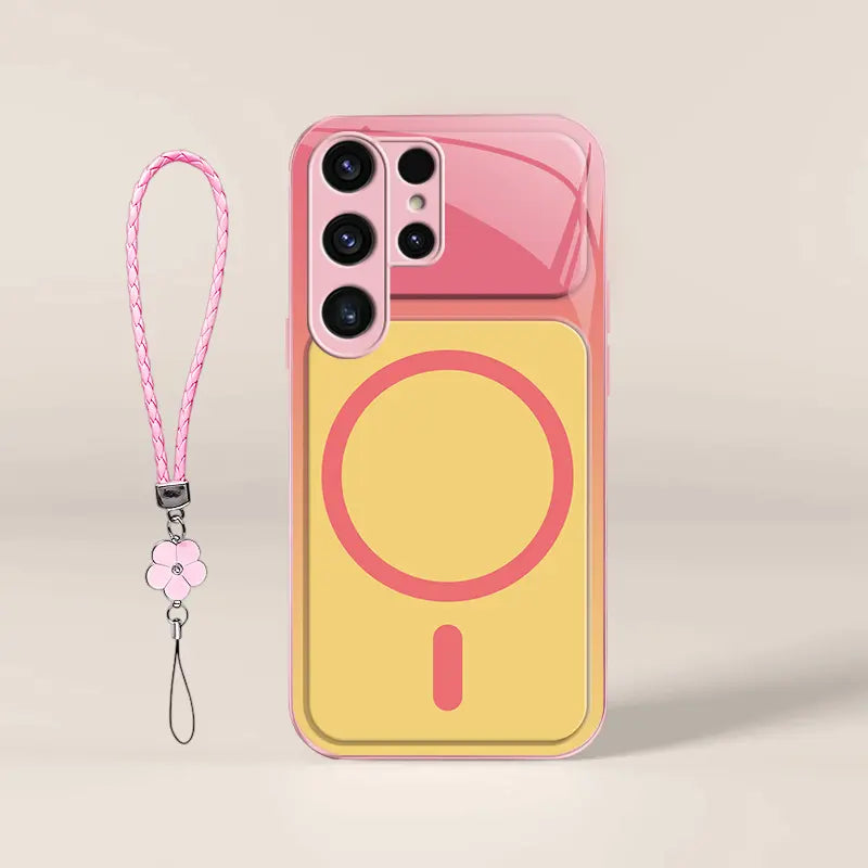 Dopamine Color Block Magnetic Phone Case for Samsung Galaxy S26 Ultra – Full Camera Protection & Shockproof Cover