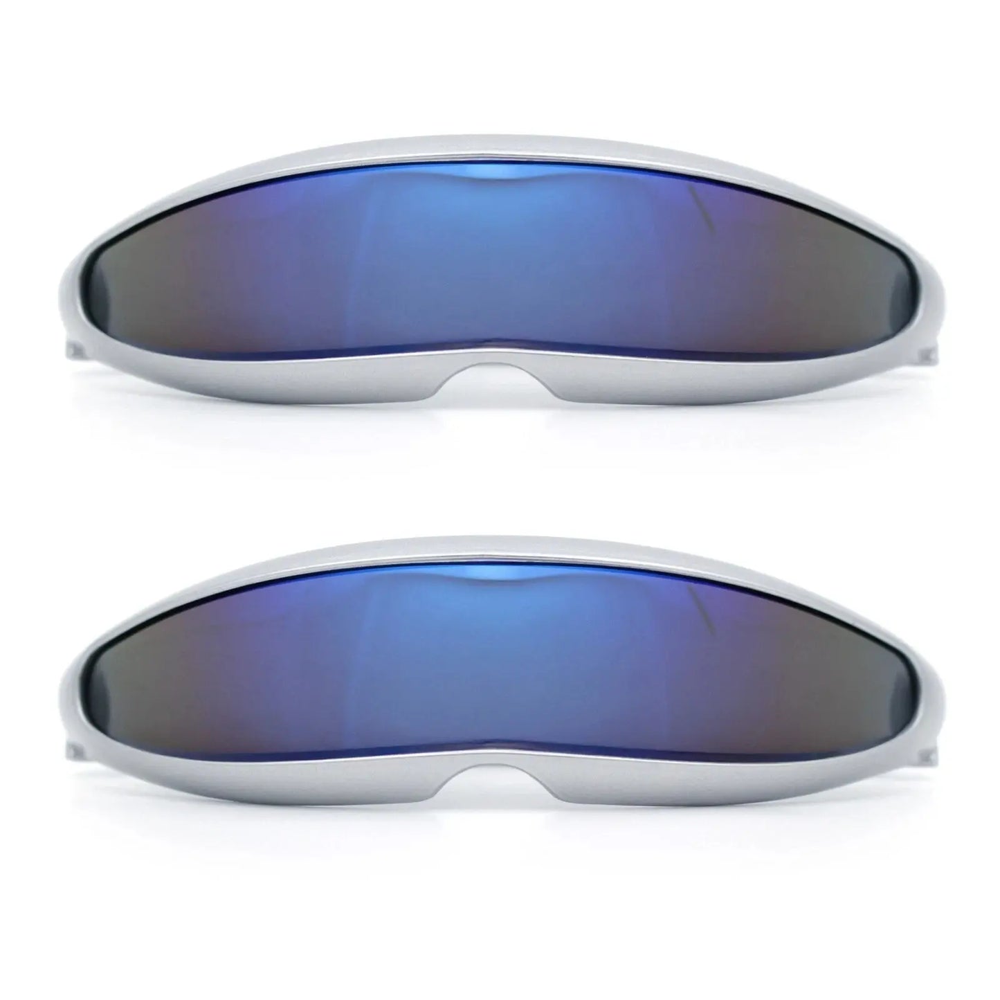 Futuristic Cyberpunk Cyclops Monolens Sunglasses - Robotic Mirror Lens Shades with UV400 Protection