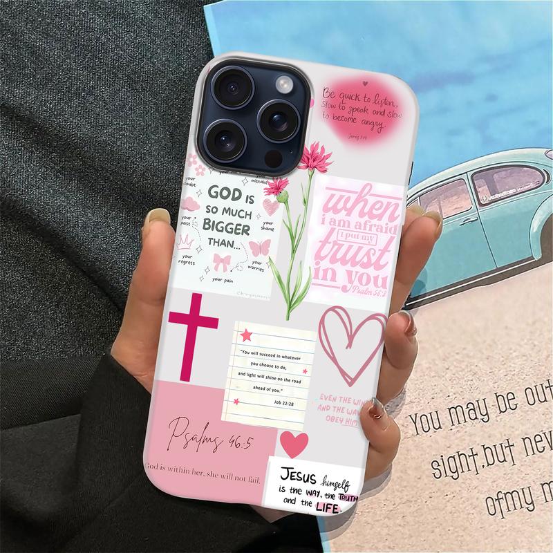 Bible Quotes Cute Flower Shockproof Drop-Proof Case for iPhone 18 Pro Max & Samsung Galaxy S26 Ultra
