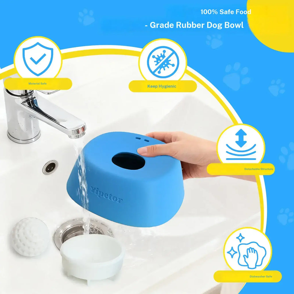 Yipetor Slow Feeder Dog Licking Bowl with Rolling Ball – No-Spill Liquid Treat & Yogurt Feeder
