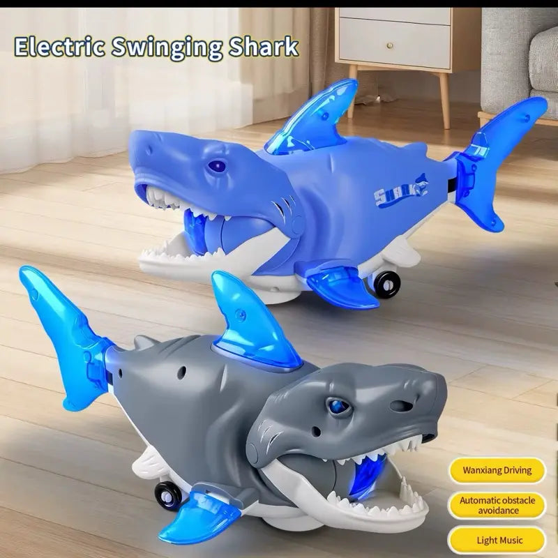 Deep-Sea Discovery: Electric "Bump & Go" Swinging Shark Toy
