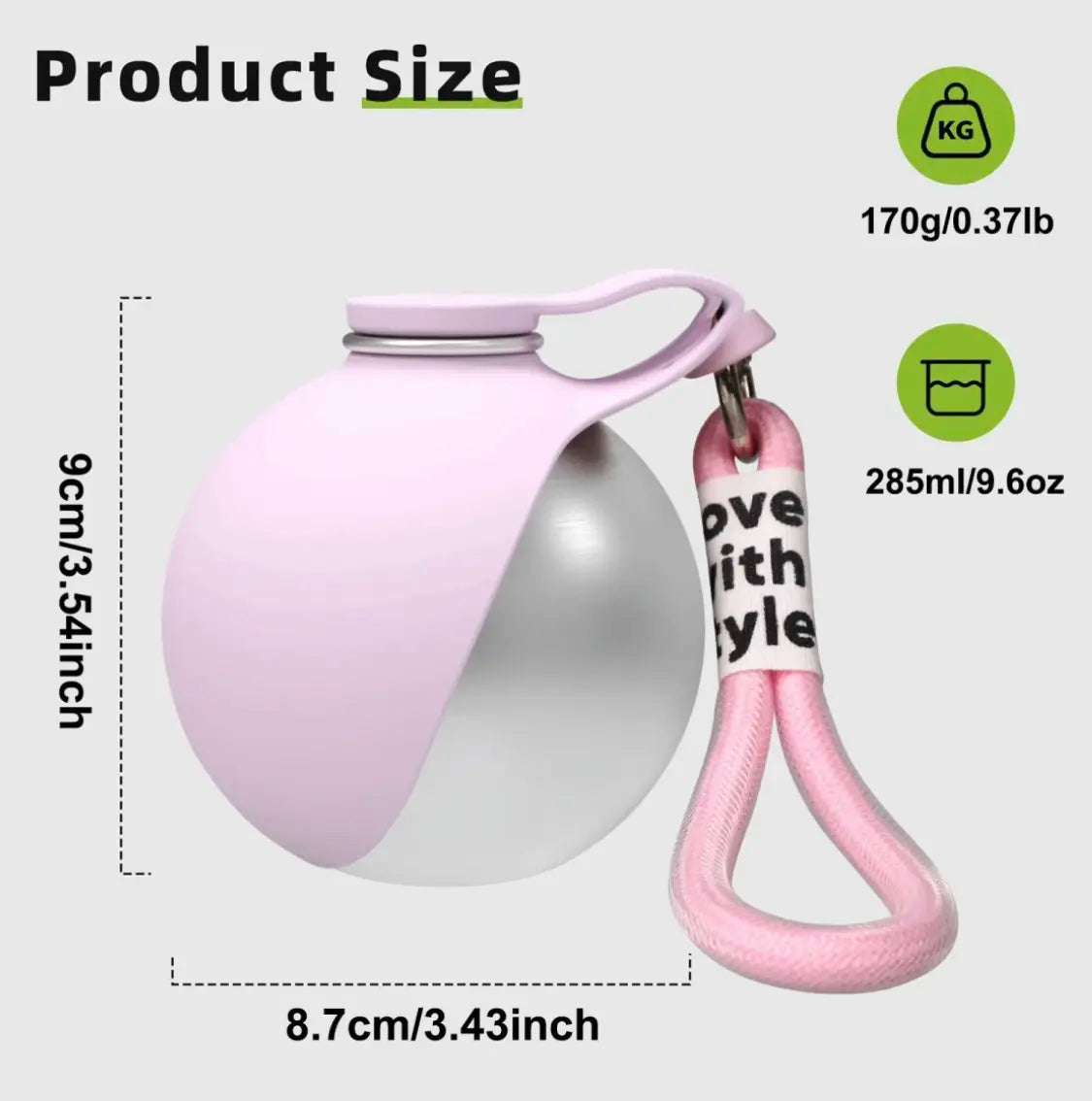 Portable Dog Water Bottle with Foldable Bowl – Spill-Free Pet Travel Hydration Dispenser