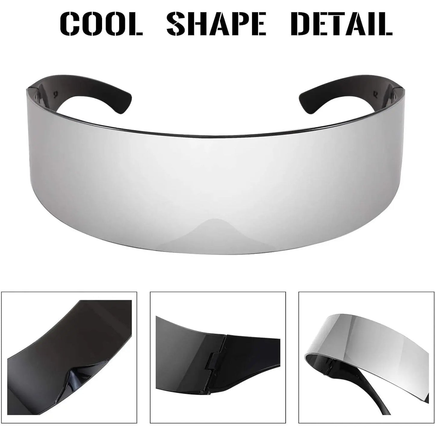 Futuristic Mirrored Cyclops Visor Sunglasses – Unisex Cyberpunk Shades