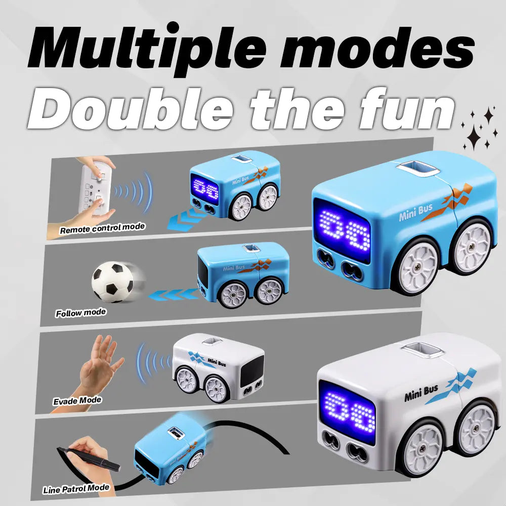 TITAIN GINDO RC Magic Mini Bus Toy – Remote Control Vehicle with Auto Expressions & 4 Play Modes