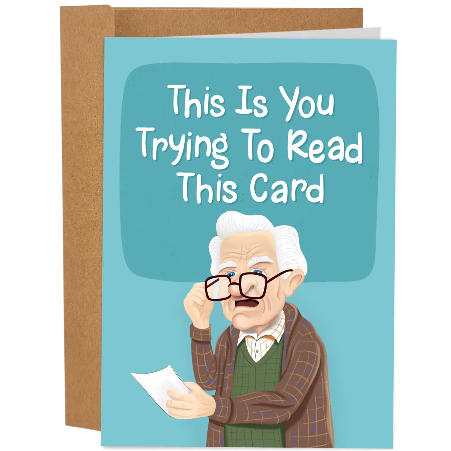 Funny Father's Day Card - 5x7 Inch Hand-Drawn Greeting Card with Envelope