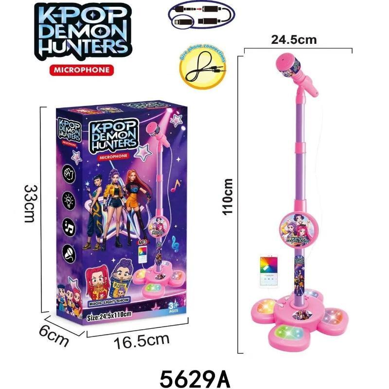 Unleash the Pop Star! K-POP Kids Karaoke Machine - Adjustable Microphone Stand with Light Show