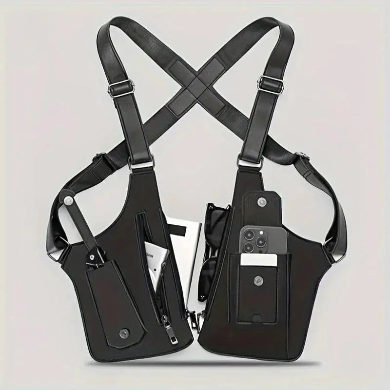 Durable PU Leather Multifunctional Chest Bag