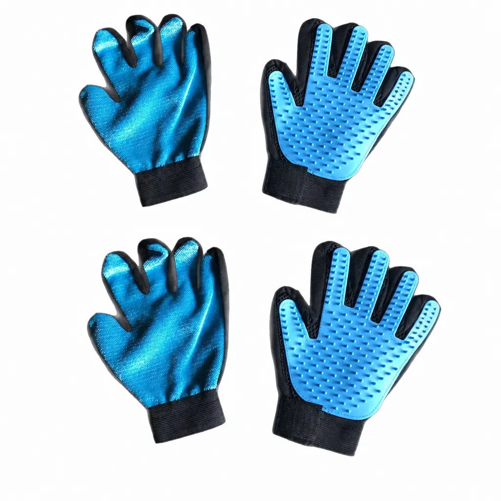 Upgraded Pet Grooming Gloves – 255 Silicone Tips 2-in-1 Deshedding & Massage Mitts