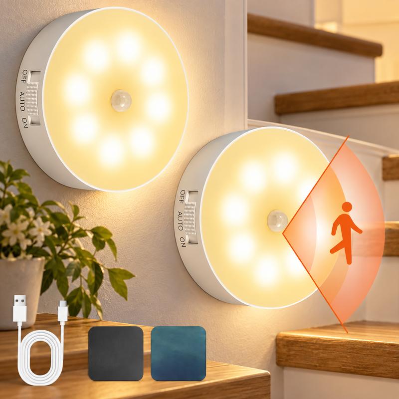 USB Rechargeable Motion Sensor Magnetic Night Light for Kitchen & Closet