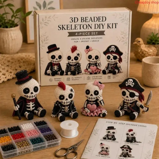 3D Beaded Skeleton DIY Craft Kit for Halloween Ornaments and Gifts
