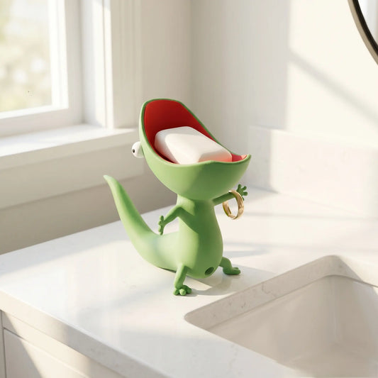 Cute Lizard Soap Holder – Multifunctional Sponge, Jewelry & Key Holder for Bathroom and Kitchen