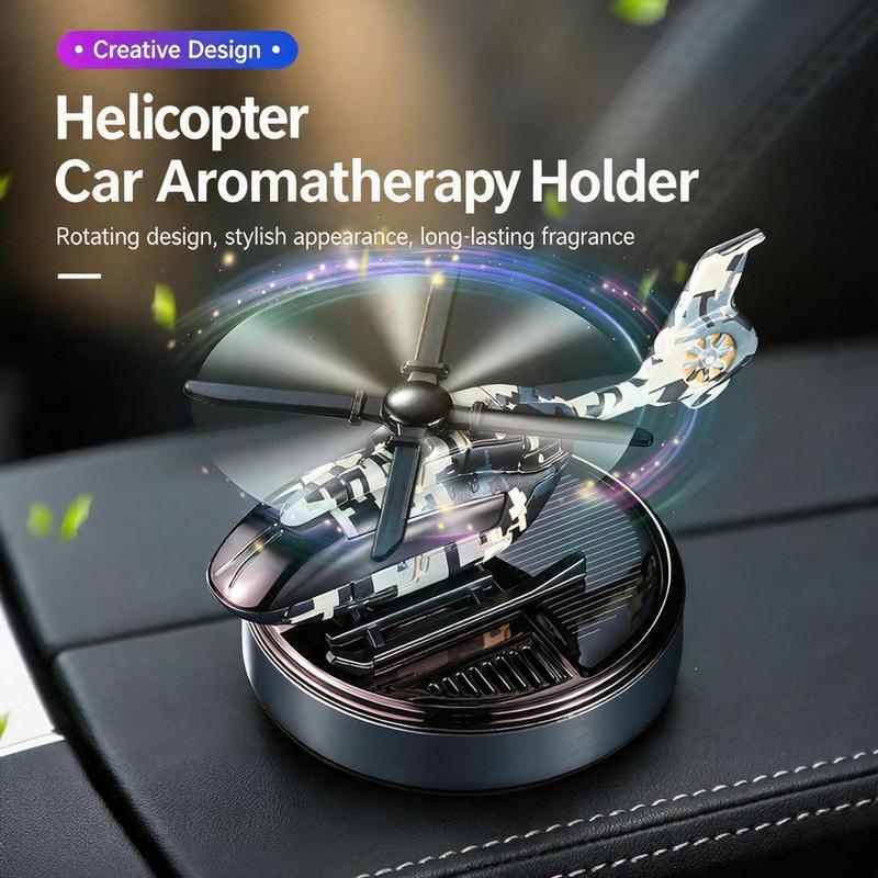 Solar-Powered Rotating Helicopter Aluminum Alloy Car Aromatherapy Diffuser