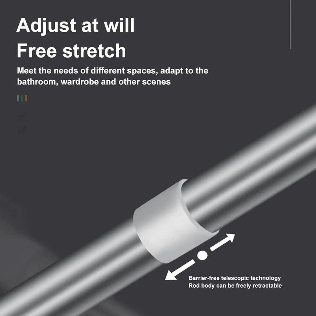 Punch-Free Adjustable Telescopic Tension Rod for Closet & Laundry Organization