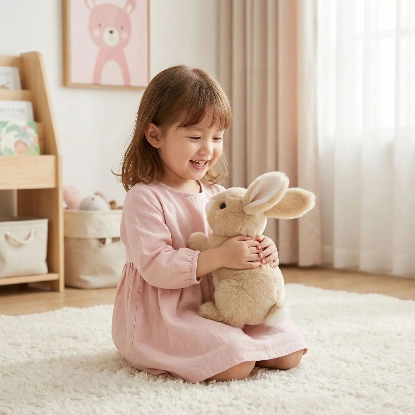 Realistic Hopping Rabbit Plush | Interactive Walking Bunny with Sound & Wiggle Ears