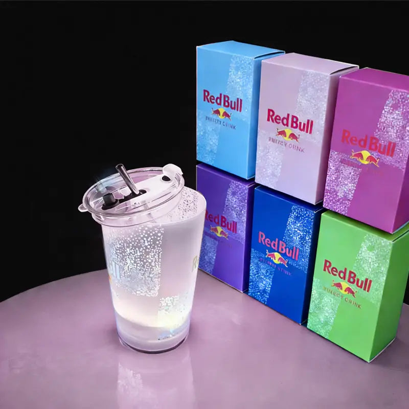 "Electric Vibes" Red Bull Luminous LED 14oz Party Cup - Customizable Glow-in-the-Dark Drinkware