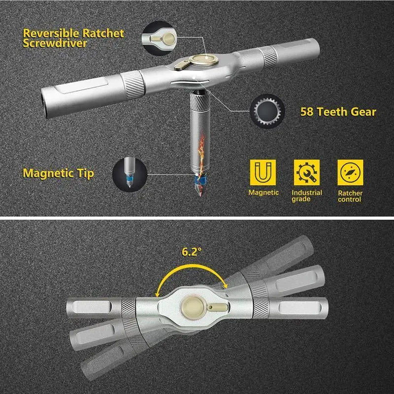 SEESE 24-in-1 Magnetic Ratchet Screwdriver Set – Compact Portable DIY Home Repair Tool Kit